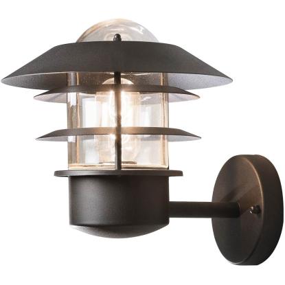 Konstsmide Modena væglampe up, IP44, Ø22 x 24 cm, sort