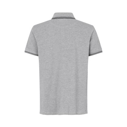 ID 0522 Kontrast poloshirt med stretch, grå melange