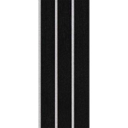 I-Wood Basic 3-lamel akustikpanel, sortmalet, grå filt og sort kerne, egefiner, 17 x 300 mm 
