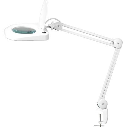 Armaturhantverk Brevik LED skrivebordslampe med klemme og forstørrelsesglas, 120 cm, hvid