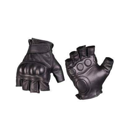 Mil-Tec Tactical fingerløse læderhandsker med kno-beskyttelse, sort