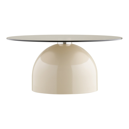 Ravello sofabord, beige/røget glas, Ø70 cm