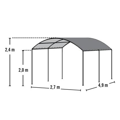 ShelterLogic carport, polyester, beige, 240 x 270 x 490 cm