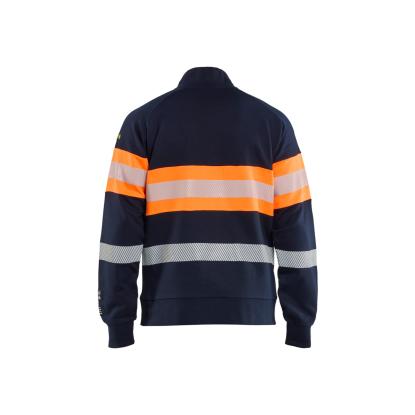 Blåkläder 3462 multinorm sweatshirt full zip inherent, marineblå/hi-vis orange