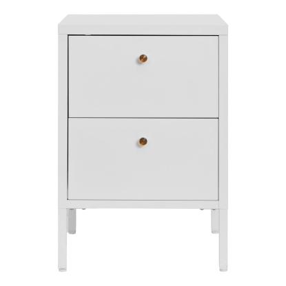 Dalby kommode med 2 skuffer, stål, 40 x 40 x 59,5 cm, hvid