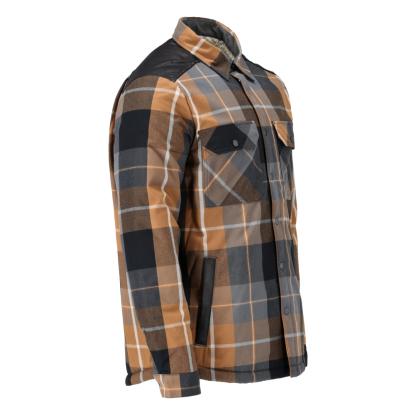 MASCOT CUSTOMIZED flannel skjorte med fiberpelsfor, nøddebrun ternet