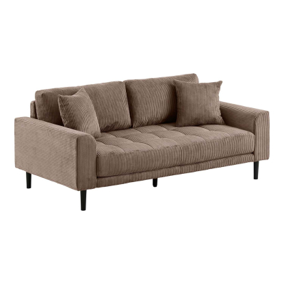 Lido 2,5 personers sofa med to puder, fløjl, brun