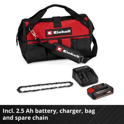 Einhell GE-PS 18/15 Li akku beskæresav med 2,5 Ah batteri, lader og taske