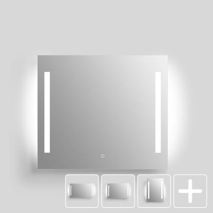 Danbad spejl med LED lysstriber, 70 cm høj