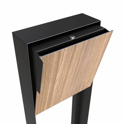 Bravios Porto postkasse med stander, HPL front, sort
