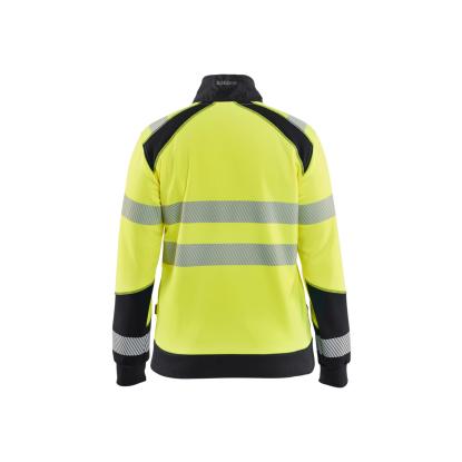 Blåkläder 3508 dame high vis sweatshirt full-zip, hi-vis gul/sort