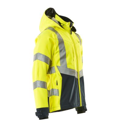 MASCOT SAFE SUPREME Blackpool softshell jakke, hi-vis gul/mørk marine