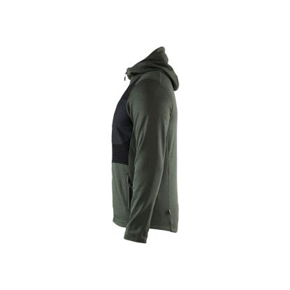 Blåkläder 3540 hættetrøje full zip, efterårsgrøn/sort