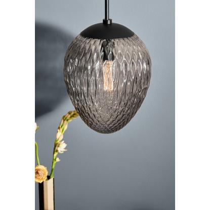 Halo Design Woods pendel, Ø25 cm, E27, røgfarvet glas
