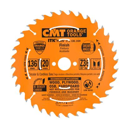 CMT rundsavsklinge til træ, Z36 W, Ø136 x 1,5 x 20 mm