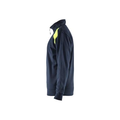 Blåkläder 3353 sweatshirt half zip, mørk marineblå/hi-vis gul