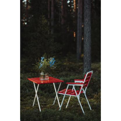 Varax Retro cafébord, sammenklappelig, hvid/rød - 50 x 75 cm
