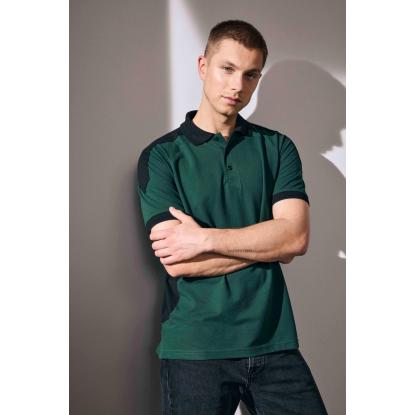 ID PRO Wear 0322 poloshirt med kontrast, flaskegrøn