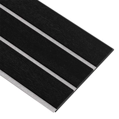 I-Wood Basic 3-lamel akustikpanel, sortmalet, grå filt og sort kerne, egefiner, 17 x 300 mm 