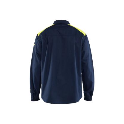 Blåkläder 3238 flammehæmmende skjorte inherent, marineblå/hi-vis gul