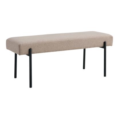 Bænk, stone med sorte ben, 100x36x42,5 cm