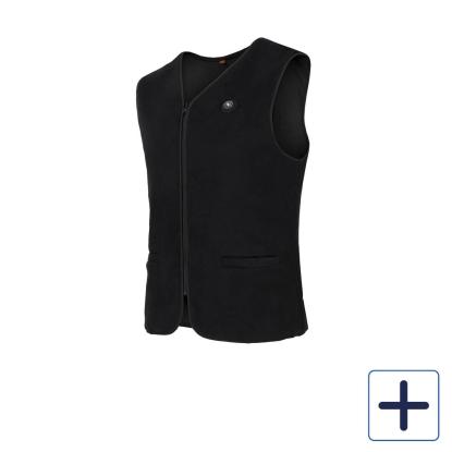 Glovii fleecevest med varme, 3 varmetrin , GV1, 4000 mAh batteri, sort