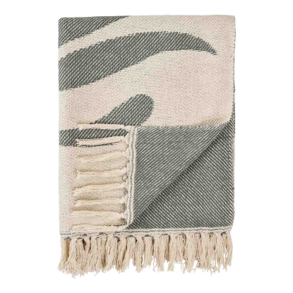 Loni plaid, sand/grøn, 180 x 130 cm