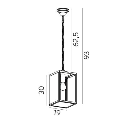 Norlys Lofoten loftlampe i kæde, E27, IP44, sort
