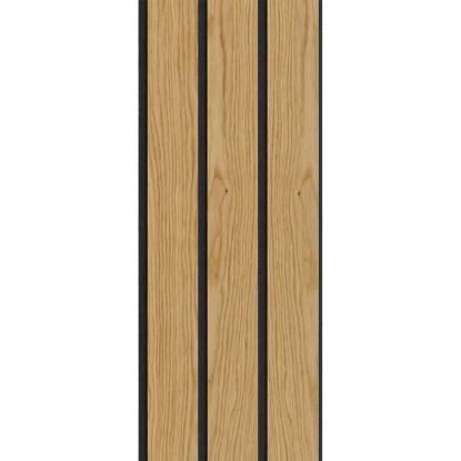 I-Wood Medio+ 3-lamel akustikpanel, klar olieret, sort filt og sort kerne, egefiner, 17 x 300 mm
