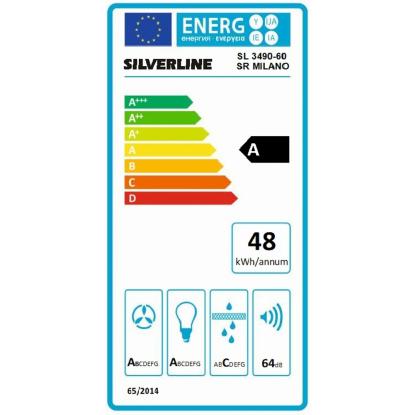 Silverline SL3490 Milano væghængt emhætte, sort, 60 cm