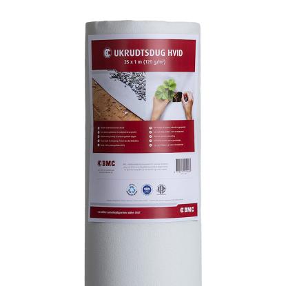 BMC ukrudtsdug, 120g/m², hvid, 1 x 25 meter