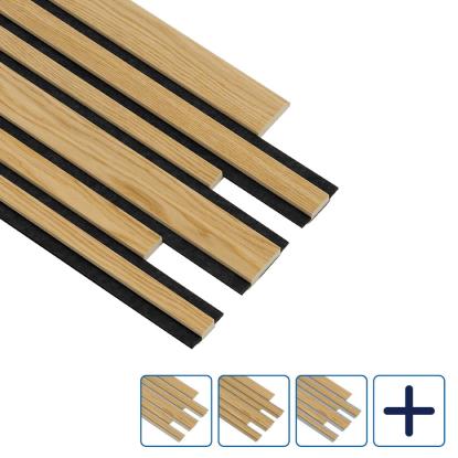 I-Wood Pro+ I-Lock Mixed akustikpanel, klar olieret, lys kerne, egefiner, 16 x 300 x 2400 mm