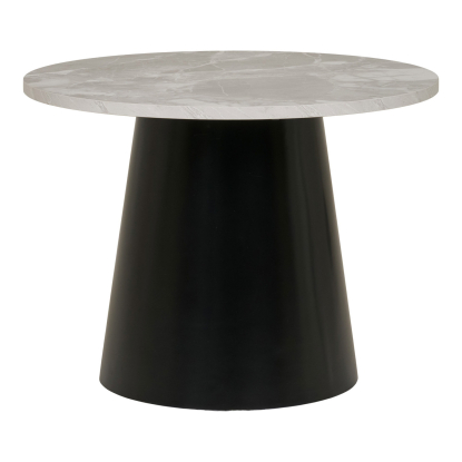 Brito sofabord, sort/gråt marmor look, Ø60 cm