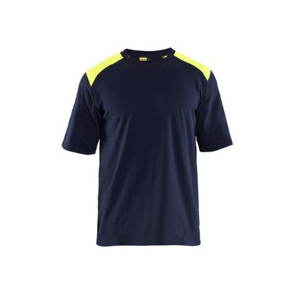 Blåkläder 3476 flammehæmmende t-shirt inherent, marineblå/hi-vis gul