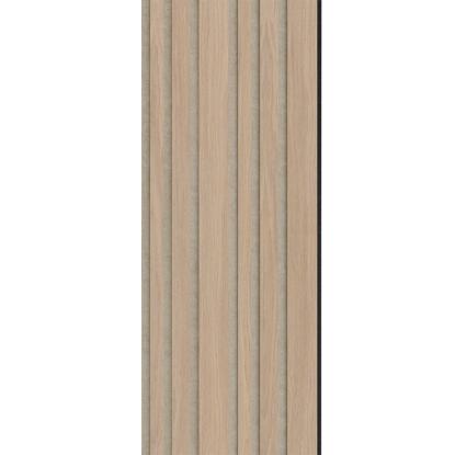 I-Wood Basic Mixed akustikpanel, ubehandlet natur, beige filt og sort kerne, egefiner, 17 x 300 mm 