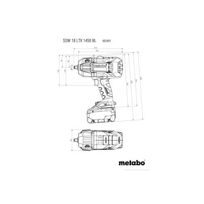 Metabo SSW 18 LTX 1450 BL slagnøgle, 18V, uden batteri og lader