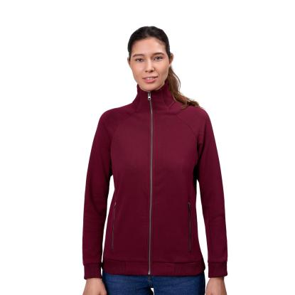 ID 0629 sweat cardigan med lynlås, dame, bordeaux