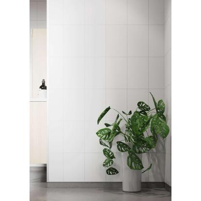 Fibo Colour vådrumspanel med 20 x 30 cm fliselook, 10 x 600 x 2400 mm, white silk