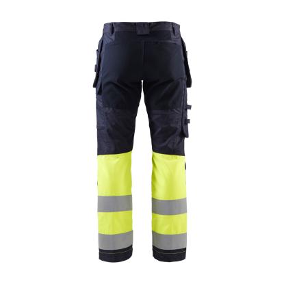 Blåkläder 1487 multinorm buks inherent med stretch, marineblå/hi-vis gul