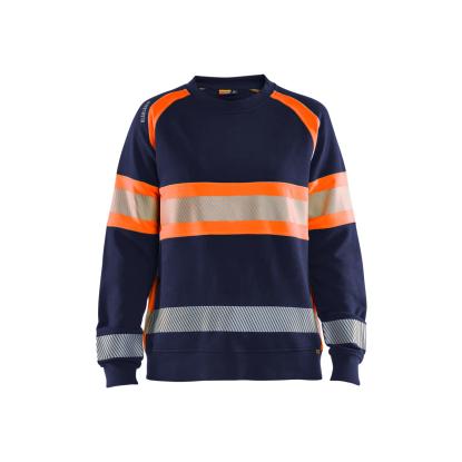 Blåkläder 3409 dame high vis sweatshirt, marineblå/hi-vis orange