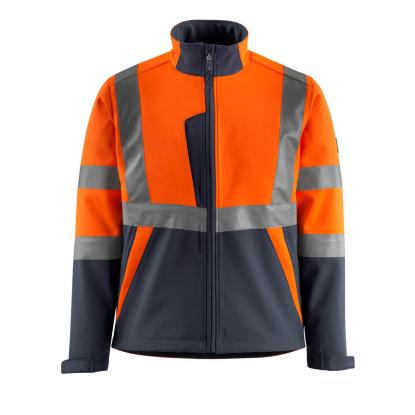 MASCOT SAFE LIGHT Kiama softshell jakke, hi-vis orange/mørk marine