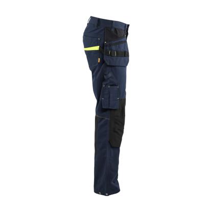 Blåkläder 1496 servicebuks med stretch og værktøjslommer, mørk marineblå/hi-vis gul