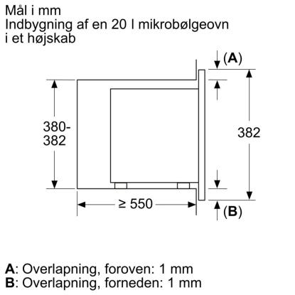 Bosch BFL623MS3 mikroovn til indbygning, 20 liter