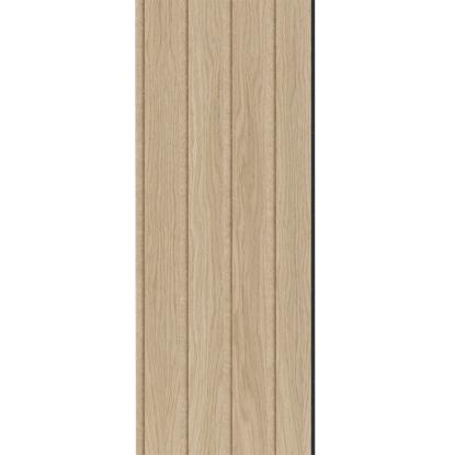 I-Wood Medio+ 4-lamel akustikpanel, hvid olieret, beige filt og sort kerne, egefiner, 17 x 300 mm