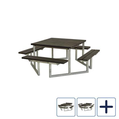 PLUS Twist bord/bænkesæt, sort/RePlast/stål