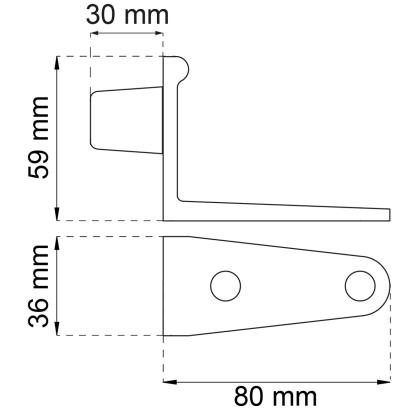 Habo 181 dørstop med 30 mm naturgummibuffer, rustfrit stål