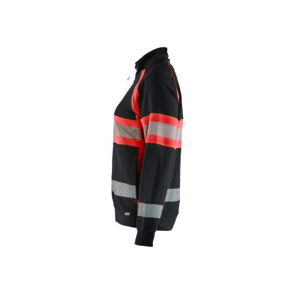 Blåkläder 3505 dame high vis sweatshirt, sort/hi-vis rød