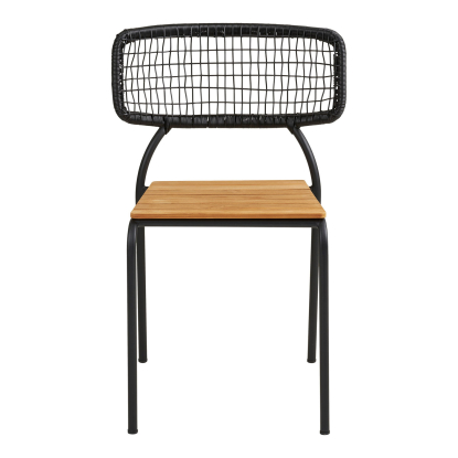 Nashville havestol, teak/polyrattan, sort