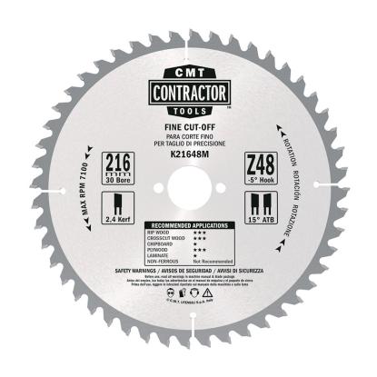 CMT rundsavsklinge til træ, Z48 W, Ø216 x 2,4 x 30 mm - 10 stk.
