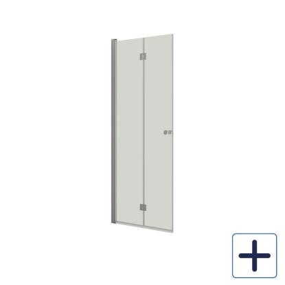 Scanbad Match B foldedør, H200 cm, satin/klart glas